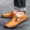 Casual Shoes Men ręcznie robione na zewnątrz płaskie wygodne masy skórzane mokasy mokasyny mokasyny trampki