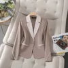 Großhandel hochwertige Casual Contrast Collar Blazer Damenmäntel mit Tasche für Fashion Office Dame Outwear Jacke von Women Fashion Outwear