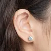 Boucles d'oreilles QXTC Six Round Cut pour les femmes Solide 925 Bijoux de diamant de diamant de flocons de neige en argent sterling