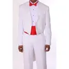 Mäns kostymer Stevditg Solid Color Tuxedo Wedding Black and White Double Breasted Peaked Lapel 2 Piece Jacket Pants Costume Slim