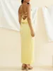 Lässige Kleider sexy Frauen trägerloser Tube lange von der schulter geschnittenen dünnen Schlitz Maxi Kleid Elegante Clubparty Strand Sunddress
