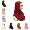 Ethnic Clothing Plain Soft Jersey Inner Cap Cross Forehead Design Stretchable Muslim Women's Bonnet Hijab Free Size