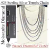 Fijne sieraden Hip Hop 925 Sterling Silver VVS Moissanite Diamond Cluster Iced Out tennisketen Bracelet ketting 4 mm 5 mm Custom