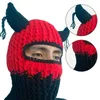 Berets Unique Horn Bucket Hat Head Covering Balaclava Full-Head Halloween Costume