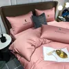Bedding Sets 2024 Est Long-staple Cotton Four-piece Bed Sheet Star And Moon Pattern Plain Light Luxury Models Bean Paste