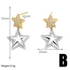 Orecchini per borchie Flola Gold/argento Colore Bubble Heart for Women Solled Star Ear Studs CZ Gioielli Regali Ersz16