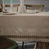 テーブルクロスリネンのテーブルクロス刺繍レースエッジエッジ素朴な農家カフェダイニングルームの装飾屋外ピクニック