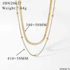 Pendant Necklaces Ins New Fashion Superimposed Stainless Steel Collar Necklace 14K Gold Plated Round Bead Chain Jewelry Snake For Drop Dhsdp