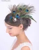 Bijoux de cheveux de mariage Veaux de mariage Bridal Accessoires de plumes de paon