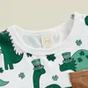 Ensembles de vêtements pour bébé pour bébé bébé Boy Boy St Patrick S Day Spoits Shirts Shirts Clover T-shirt avec shorts verts