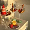 Vers de vin créatif conception sucette jus de verre rouge pour champagne INS Korean Wind Umbrella