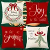 Pillow Christmas Decorations 2024 Throw Pillows Cover Home Decor Letter Printing Linen Chair Sofa Pillowcase 45x45cm