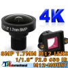 Peças 8MP 1,7 mm M12 1/1,8 "Lente + 650 Ir para a câmera IP HD Lente CCTV F2.0 de comprimento para ahd eken sjcam xiaomi yi GoPro Sport Camera