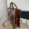 24SS Designer Beach Bag Dazzle Color Tote Bag Transparent CC Bag Women Handväska Fashion Tote Stora kapacitet axelväskor