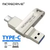 Teclados tipo C USB Flash Drive OTG 2 em 1 USB Stick 3.0 128 GB de acionamento de caneta 64 GB 256 GB 512 GB Pendrive Memory Disk