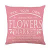 Spring flower letter bicycle pillow case 18X18 Inches Linen Cushion Cover