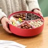 Food Storage Tray Dried Fruit Snack Plate With Compartment Lid Living Room Desktop Food Serving Tray Wedding Gift Home Organizer