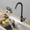 Badrumsvaskar Kranar Pull-Out Water Tap-kran 2 Sprutlägen 360 graders rotation Rostfritt stål och kallt mixer Kök Tillbehör