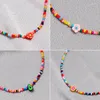 Choker Bohemian Collier orné de riz coloré perles de riz animées Voyage polyvalent