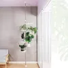 Vaser Baoyouni 5 Tier Plant Rack Flower Pot Storage Stand Hanging Metal Spring Single Pole Planter Display Shelf