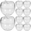 Take Out Containers 10 Pcs Christmas-tree Apple Lids Apple-shaped Ornaments Storage Box Plastic Parties Weeding Party Candy Case