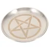 Candle Holders Pentagram Delicate Candlestick Tray Plate Taper Home Supply Wedding Decoration Brass Pentacle Candleholder Three Phase Ritual