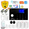 Kits Tuya Smart Home WiFi GSM Einbrecher Alarmsystem App Control 433MHz drahtloser Tür Wasser Sensor PIR Bewegung Kohlenmonoxid Detektor