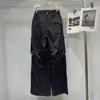 Pantalon féminin borvemays noirs les jambes larges femmes 2024 printemps hautes couleurs solides couleurs doubles glissières poches entièrement-correspondant pantalon lâche wz8077