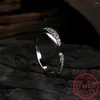 Clusterringen 925 Sterling Silver Animal Snake Opening Ring Ring Setting CZ Verstelbaar voor vrouwen Fijne sieraden Anillos de Prata