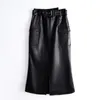 Skirts Genuine Leather Skirt High Waisted Sheepskin Belt Versatile Workwear Buttocks Wrapped Fishtail Half For Wome