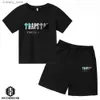 T-Shirts T-Shirts 2023 Sommer Trapstar T-Shirt Kinder Jungen Strand Shorts Sets Streetwear Tracksuit Männer Frauen Kleidung Mädchen Sportbekleidung 230626 L46