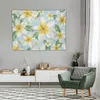 Arazzi Fiori di plumeria bianca e gialla - Pattern Flower Taxestry Room Decor Aesthetic