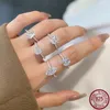 Clusterringen 925 Sterling zilver gesneden hoge koolstof diamant fijne bruiloft verlovingsring sieraden groothandel