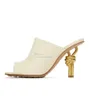 Mody damskie sandały sandały buty otwarte kwadratowe palce muły złote rzeźbiarskie metalowe szpilki szpilki damskie kapcie codziennie komfortowe spacery EU35-43