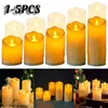 Candle Holders 1-5PCS LED Candles Battery Powered Tea Lights Christmas Decoration Flameless Flickering Home Wedding Decor