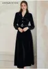 Casual Dresses High-End Elegant Evening Velvet A-Line Dress for Women 2024 Early Spring Sweet Lantern Sleeve Slim Fit Midi