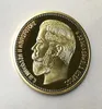 10 pezzi il nuovissimo 1901 Nicholas II di Russia Coins Commemorative 24k Real Gold Real Plaxato da 40 mm Mone di souvenir9120013