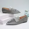 Casual Shoes Summer Cross-border Foreign Trade Large Size Fashion Versatile Pointed Sequin Flat Women's