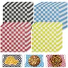 Baking Tools 400Pcs Greaseproof Paper Liners Food Grade Sandwich Wraps Checkered Wrapping Reusable Basket Liner