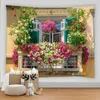 Tapissries Garden Town Flower Path Tapestry Mandala vägg hängande boho sovrum matta soffa 12