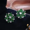 Dangle Ohrringe Design süßes Strassstein Blumenstecker für Frauen eleganter Nachahmung Perlenkristall Zirkon Ohrring Koreanische Party Schmuck