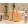 Flytande tvåldispenser lotion schampo flaskhållare badrum kök bambu handpump tillbehör