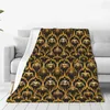 Blankets Baroque Damask Flannel Blanket Quality Super Warm Retro Print Throw Winter Camping Couch Chair Sofa Bed Funny Bedspread