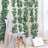 Fiori decorativi 1pcs Greenery Garlands 6,5 piedi Garland eucalipto artificiale con foglie di salice Faux Lasciare viti per la festa di nozze