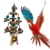 Altre forniture per uccelli giocattolo pappagallo perline in legno a più colorate corde blocchi naturali lacerazione per piccoli uccelli mini macaw amazon par
