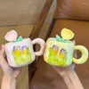 Кружки в Instagram Tulip Cup Женская керамическая кружка с высокой красотой с крышкой ложкой