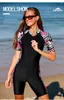 Donne da bagno femminile Donne One Piece Professional Waterproof Outdoor Swim Suit di Divig Abito con cappuccio UPF50 Surfing Surfing Sports Beach Passoned