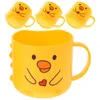 Disposable Cups Straws Brush Bathroom Tumbler: 4Pcs Cartoon Organizer Pen Holder Mouthwash Water Drinking Reusable ( )