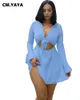 CMYAYA S-2XL Spring Mini Dress Women Full Sleeve Bodycon Night Club Party Bandage Street Beach Dresses Vestidos 240325