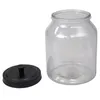 Bouteilles de rangement Pot en verre avec porte-récipients de nourriture noire et récipient de couvercles